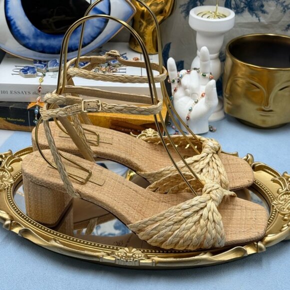 🆕 LOEFFLER RANDALL 🧿 NWOT Riya Braided Mignon Knot Mid-Heel Sandal, Sz 8 - Picture 9 of 16